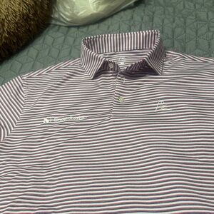 Rhoback Men's Polo Shirt - Red and White Stripes